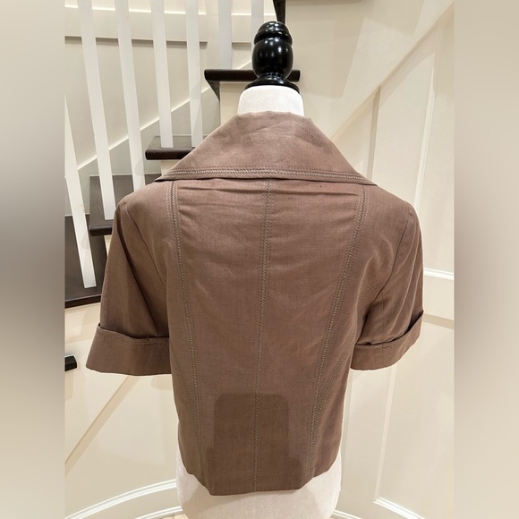 Last Chance! Cropped Blazer Linen-Feel Jacket - Picture 7 of 8